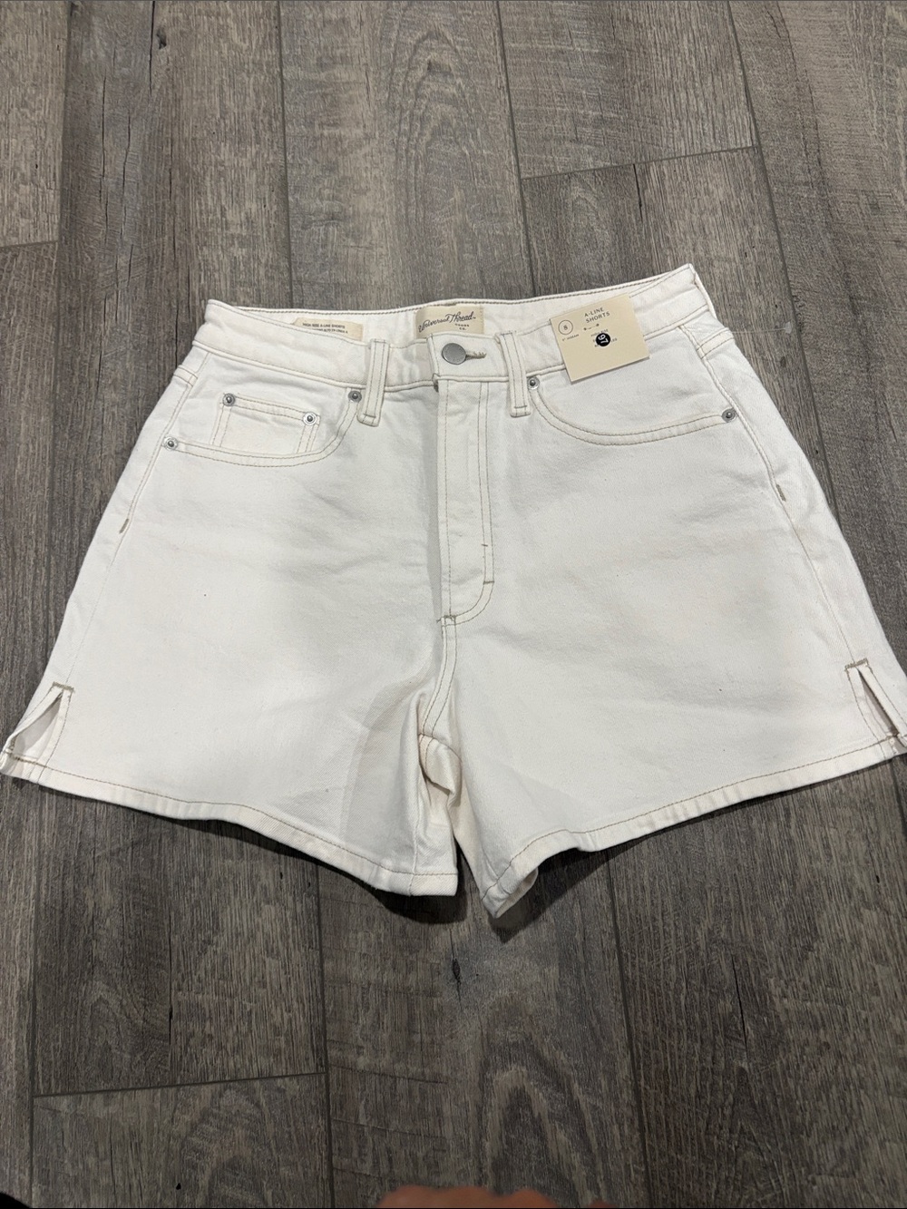 Universal Thread White High-Rise Denim Shorts